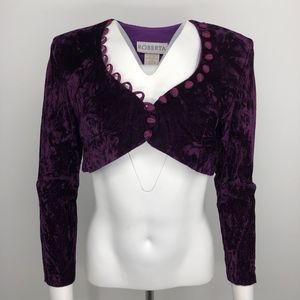 Vtg purple crushed velvet bolero